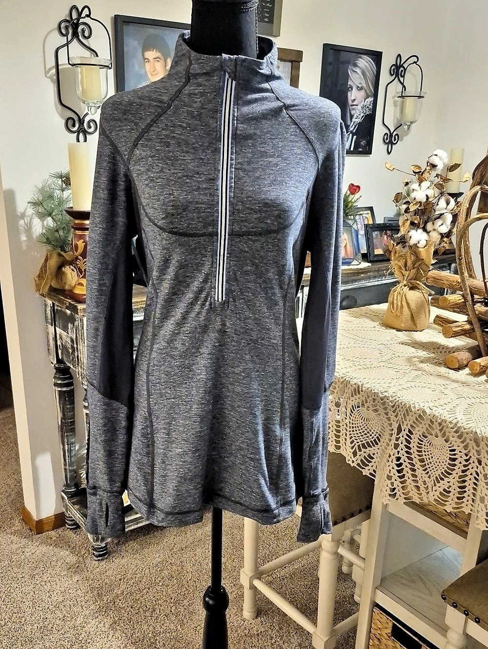 lululemon Stride Jacket Gray Half-Zip Athletic Pullover